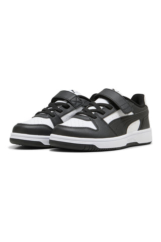 Schwarze und weiße Sneaker mit Klettverschluss: Puma Rebound Slam Lo AC+ PS