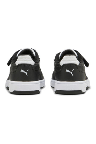 Schwarze und weiße Sneaker mit Klettverschluss: Puma Rebound Slam Lo AC+ PS