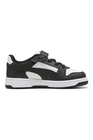Schwarze und weiße Sneaker mit Klettverschluss: Puma Rebound Slam Lo AC+ PS