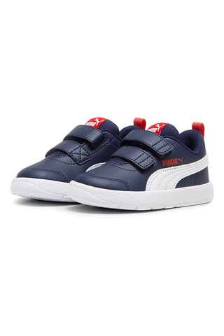 Sneakers blu con doppio strappo Puma Courtflex V3 V Inf