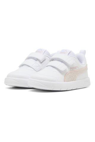 Weiße Puma Courtflex V3 Glitz V Inf Sneaker