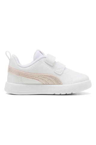 Weiße Puma Courtflex V3 Glitz V Inf Sneaker