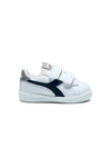 Sneakers primi passi bianche con logo blu e strappi Diadora Game P Dot TD