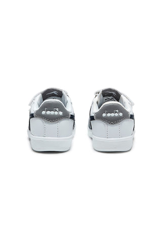 Sneakers primi passi bianche con logo blu e strappi Diadora Game P Dot TD