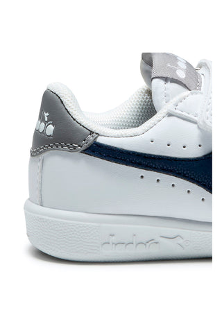 Sneakers primi passi bianche con logo blu e strappi Diadora Game P Dot TD