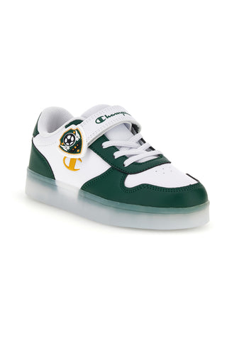 Weiße und grüne Sneaker mit LED-Beleuchtung Champion GLW B PS
