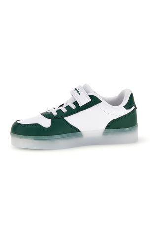 Weiße und grüne Sneaker mit LED-Beleuchtung Champion GLW B PS