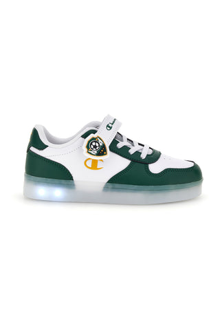 Sneakers bianche e verdi con luci LED Champion GLW B PS