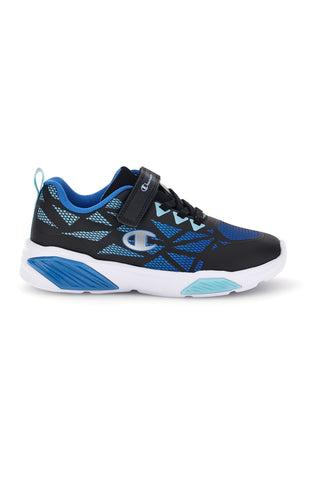 Sneakers nere e blu con luci LED Champion Wave Tri B PS