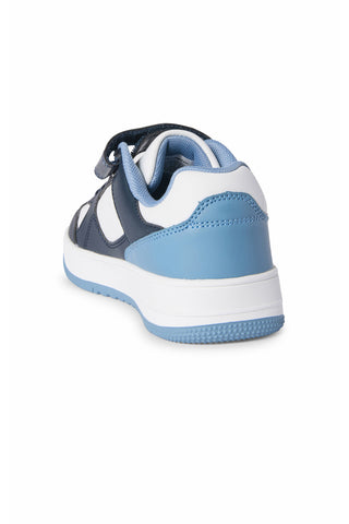 Blau-weiße Sneaker mit glitzerndem Klettverschluss Champion RD18 LOW G PS