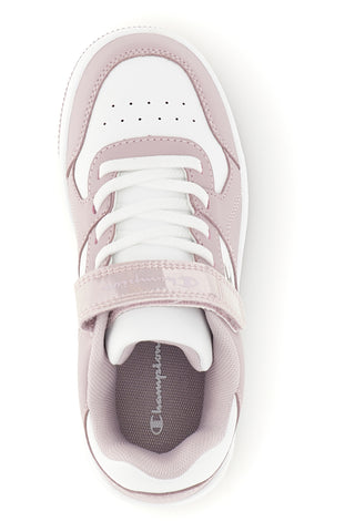 Sneakers rosa e bianche con logo laterale Champion RD18 LOW G PS