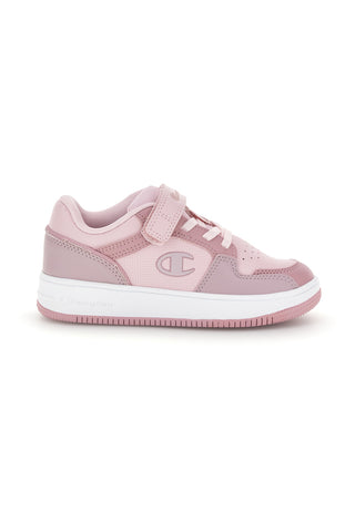 Sneakers rosa e bianche con logo laterale Champion RD18 LOW G PS