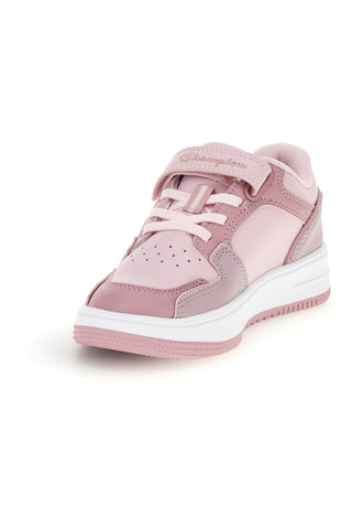 Sneakers rosa e bianche con logo laterale Champion RD18 LOW G PS