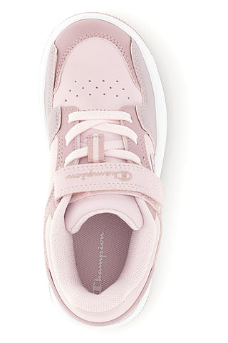 Sneakers rosa e bianche con logo laterale Champion RD18 LOW G PS