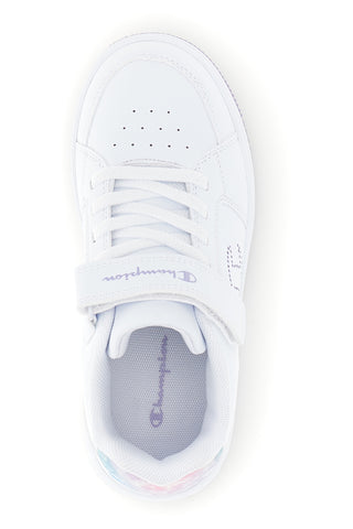 Sneakers bianche e lilla con logo strass Champion RD18 Lenticular G PS