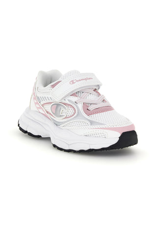 Sneakers bianche e rosa con dettagli in mesh Champion RT25 U PS