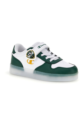 Weiße und grüne Sneaker mit LED-Beleuchtung Champion GLW B TD