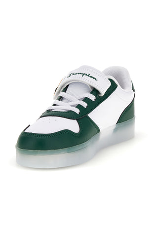 Weiße und grüne Sneaker mit LED-Beleuchtung Champion GLW B TD