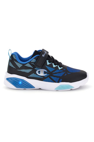 Schwarze und blaue Sneaker mit LED-Beleuchtung Champion Wave Tri B PS