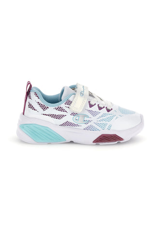 Sneakers bianche e azzurre con luci LED Champion Wave Tri G TD