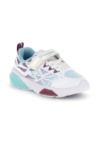 Sneakers bianche e azzurre con luci LED Champion Wave Tri G TD