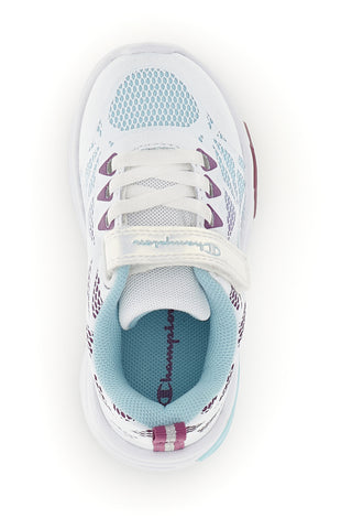 Sneakers bianche e azzurre con luci LED Champion Wave Tri G TD