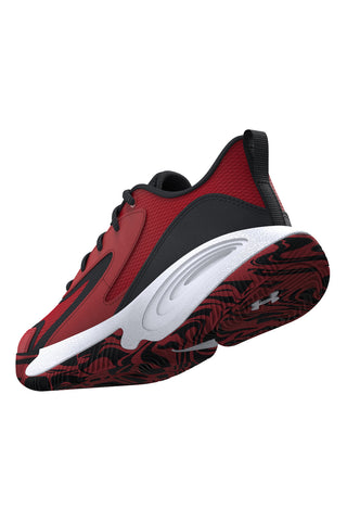 Atmungsaktive rote und schwarze Basketballschuhe von Under Armour: UA PS Lockdown 8
