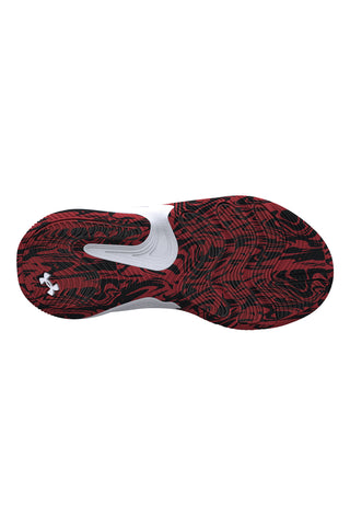 Atmungsaktive rote und schwarze Basketballschuhe von Under Armour: UA PS Lockdown 8
