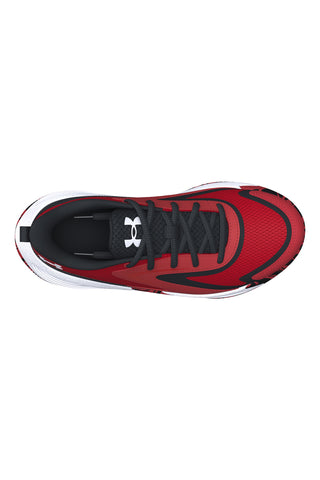 Atmungsaktive rote und schwarze Basketballschuhe von Under Armour: UA PS Lockdown 8