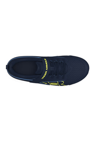 Blaue Sneaker mit Klettverschluss und seitlichem Under Armour-Logo: BPS Surge 5 AC