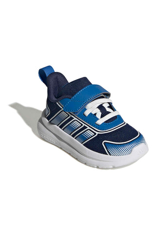Blaue Sneaker mit Klettverschluss und Schnürsenkeln Adidas Tensaur Run 4 EL I