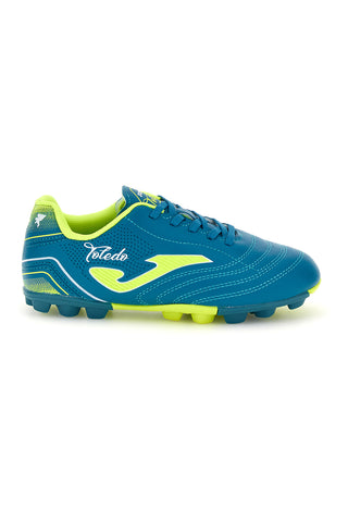 Scarpe da calcio blu petrolio e gialle fluo con tacchetti Joma TOJW2617HG