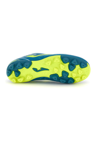 Scarpe da calcio blu petrolio e gialle fluo con tacchetti Joma TOJW2617HG