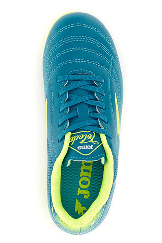 Scarpe da calcio blu petrolio e gialle fluo con tacchetti Joma TOJW2617HG