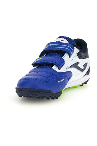 Scarpe da calcio blu royal bianche e verdi fluo con strappo Joma CAJW2604TFV