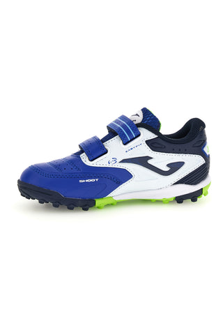 Scarpe da calcio blu royal bianche e verdi fluo con strappo Joma CAJW2604TFV