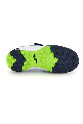 Scarpe da calcio blu royal bianche e verdi fluo con strappo Joma CAJW2604TFV