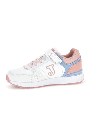 Sneakers bianche con inserti rosa e azzurri e strappo Joma JTORW2632V