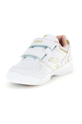 Sneakers bianche con doppio strappo e dettagli oro Joma WSCHOW2613V