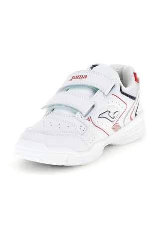 Sneakers bianche con doppio strappo e dettagli rossi e blu Joma WSCHOW2632V
