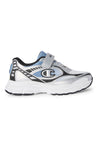 Sneakers argento e azzurre con strappo e logo laterale Champion RT25 U PS
