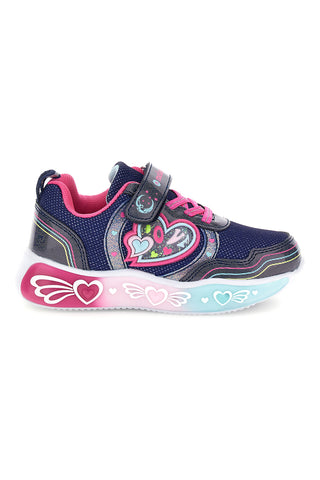 Sneakers blu navy e fucsia con cuori M-kids MG25104PT da Bambina | Pittarello