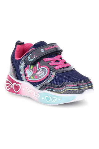 Sneakers blu navy e fucsia con cuori M-kids MG25104PT da Bambina | Pittarello