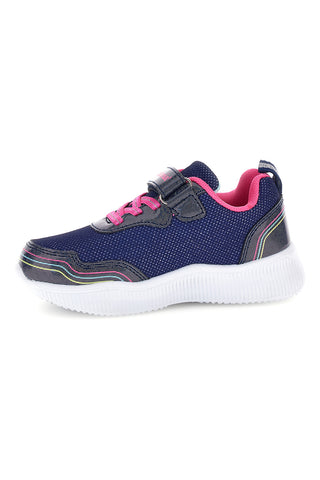 Sneakers blu navy e fucsia con cuori M-kids MG25104PT da Bambina | Pittarello