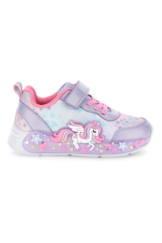 Sneakers lilla con luci LED e unicorno Mkids MJ65004