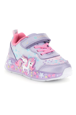Sneakers lilla con luci LED e unicorno Mkids MJ65004
