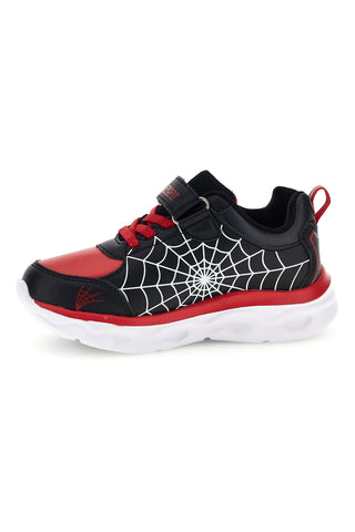 Sneakers rosse e nere con luci LED e ragnatela M-kids MJ65014