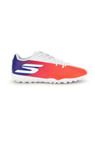 Weiß-rote Hallenfußballschuhe Skechers Razor 2 Jr Youth Tf