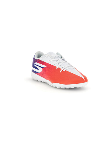 Weiß-rote Hallenfußballschuhe Skechers Razor 2 Jr Youth Tf