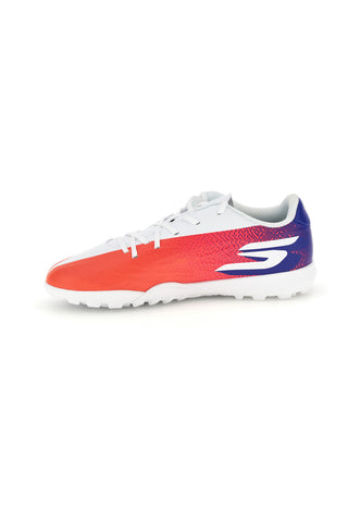 Weiß-rote Hallenfußballschuhe Skechers Razor 2 Jr Youth Tf